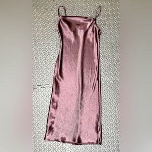 Lulus Women's Brown Brazen Babe Cowl Neck Satin Slipdress